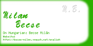 milan becse business card